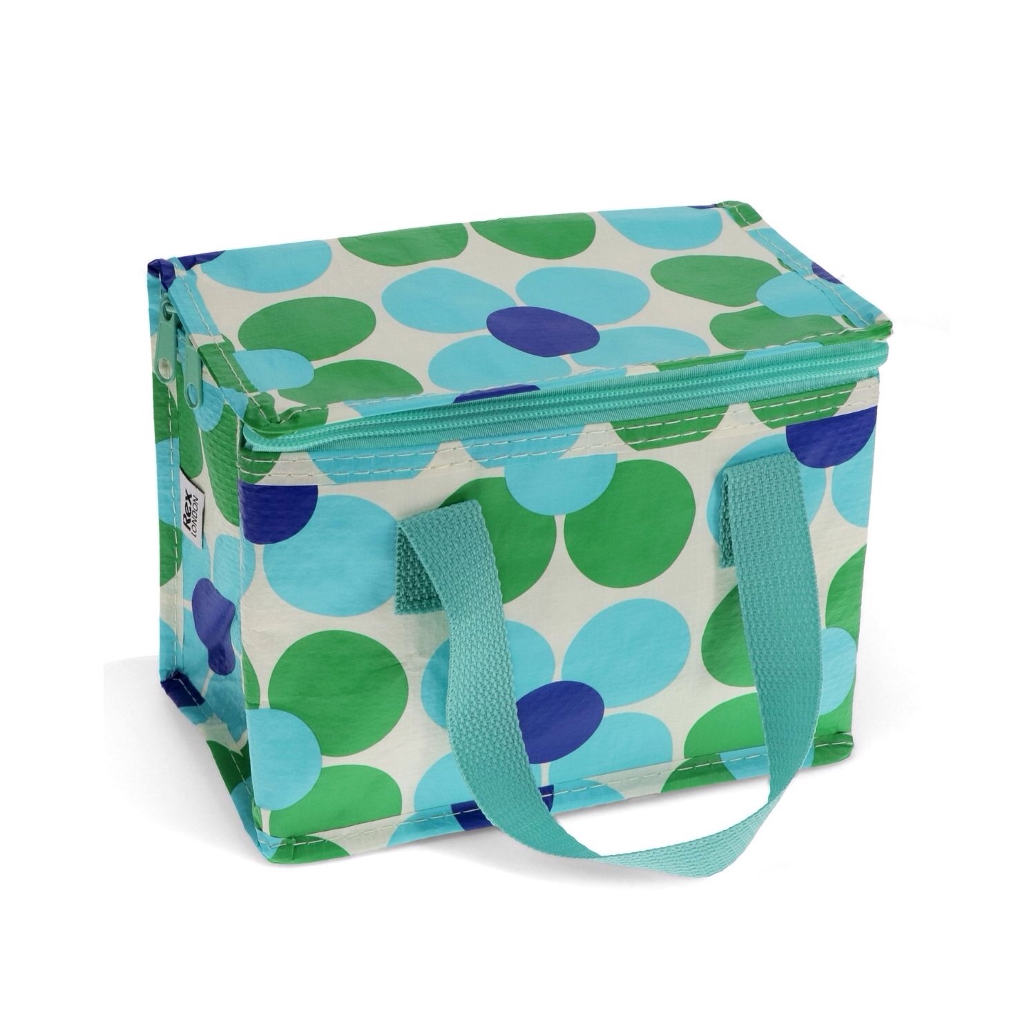 Rex London Insulated Lunch Bag – Blue and Green Daisy