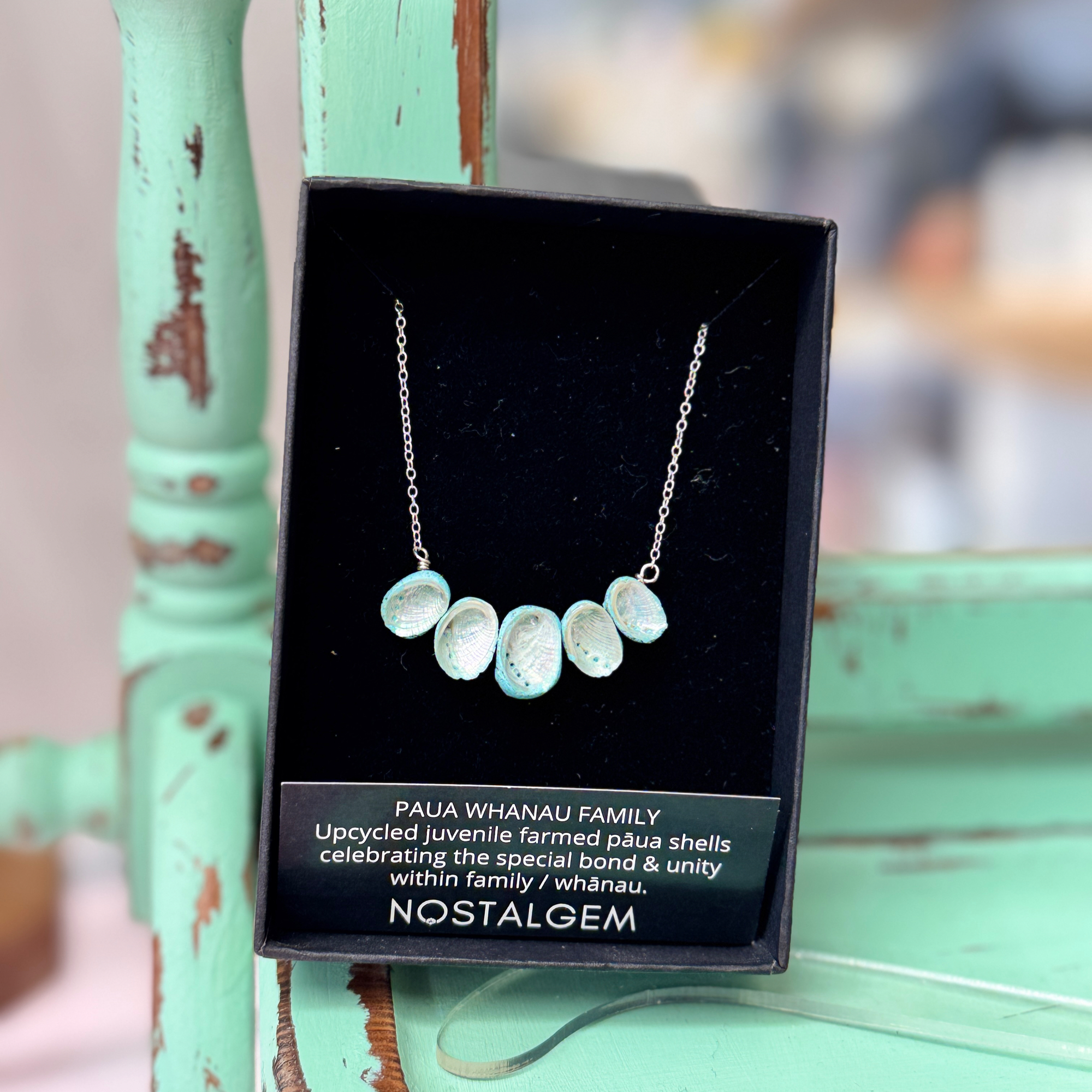 Nostalgem - Paua Shell Whānau Family Necklace - Sterling Silver