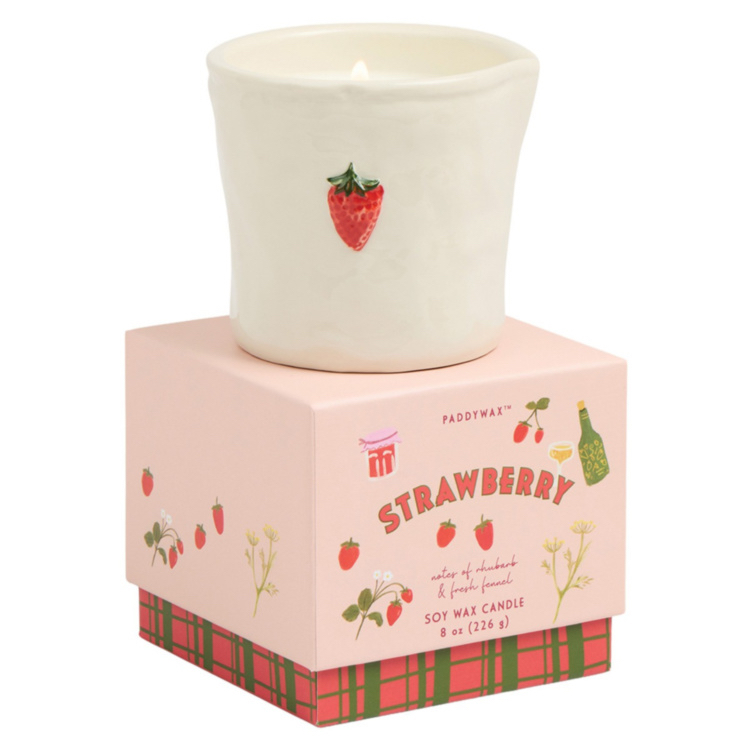 Paddywax Bistro 226g ‘Strawberry’ Boxed Ceramic Candle