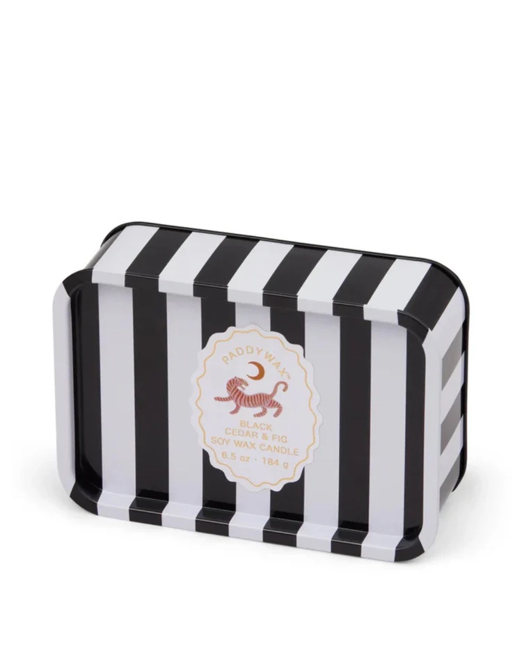 Paddywax A Dopo Tiger Tin Candle Black Cedar and Fig