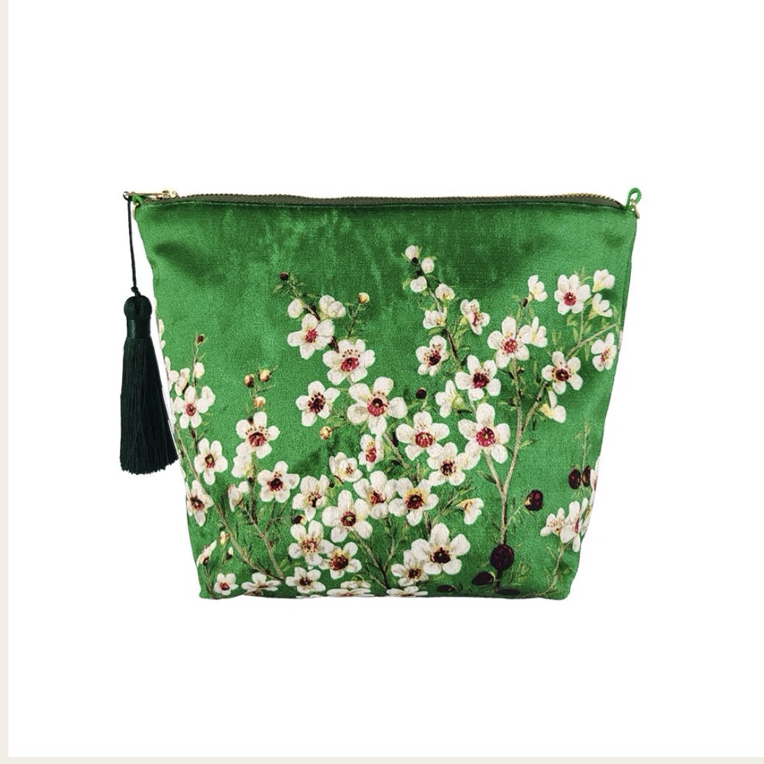 Manuka Flower Velvet Cosmetic Bag