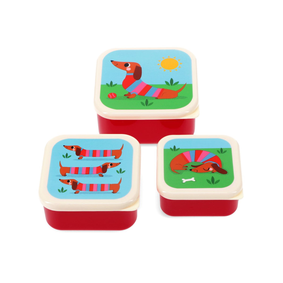Rex London - Snack Boxes (Set of 3) - Sunny Sausage Dog