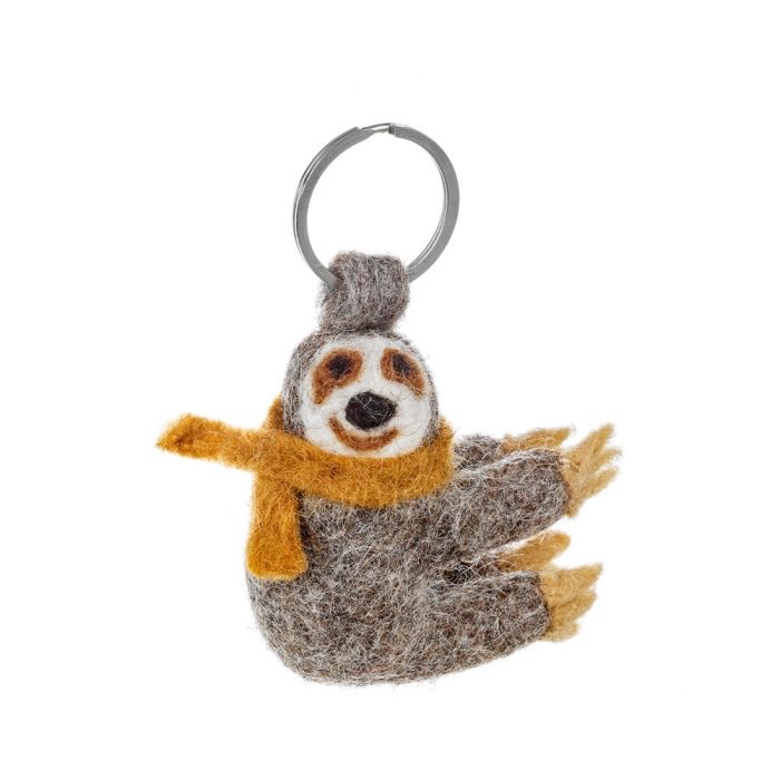 Felt so good – Handmade Felt Sloth Keyring Accessory