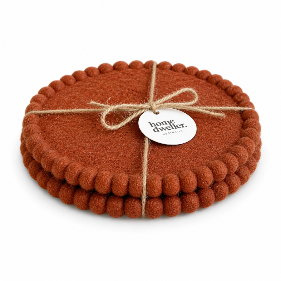Home Dweller- Felt Trivet Set – Spiced Cocoa
