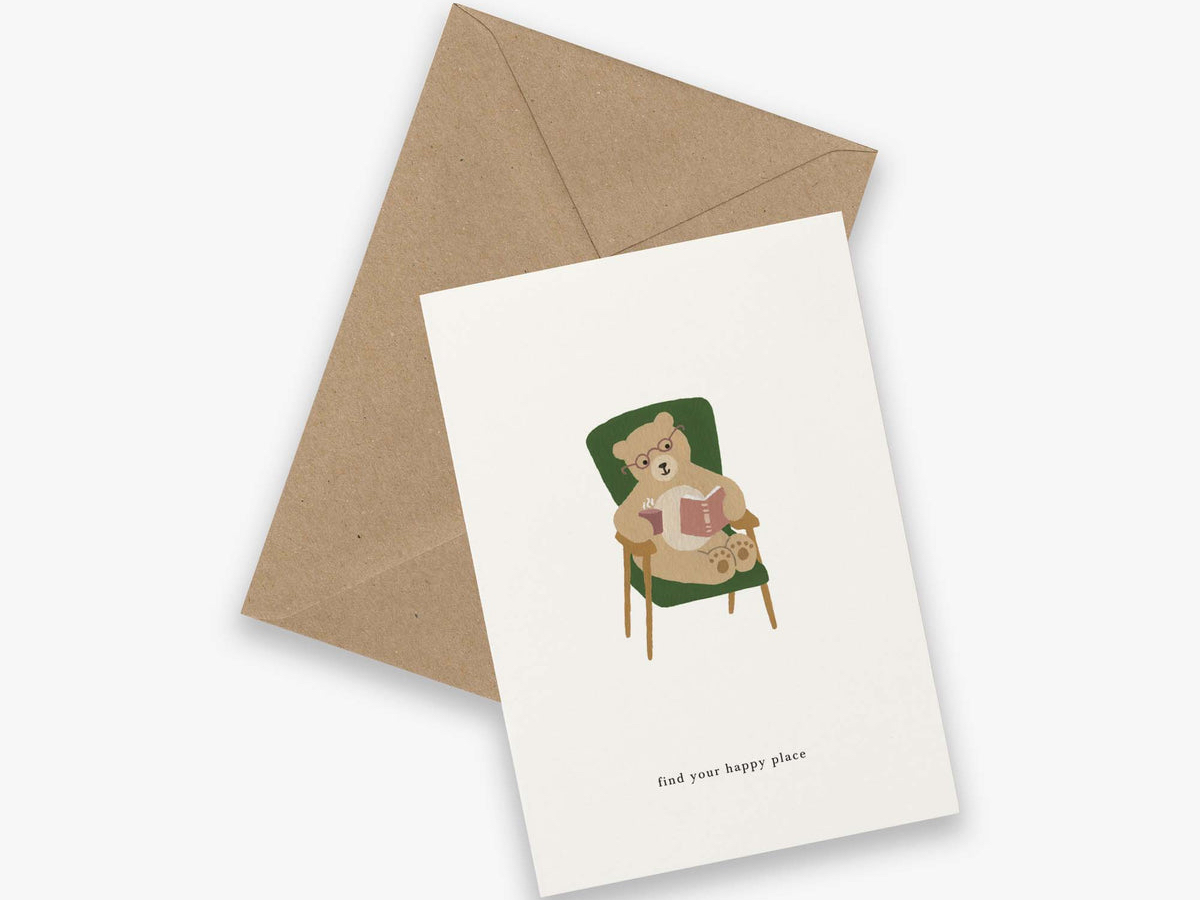 Kartotek Greeting Card – Reading Bear