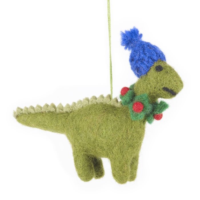 Handmade Biodegradable Felt Hanging Cosy Dinosaur Christmas Tre…
