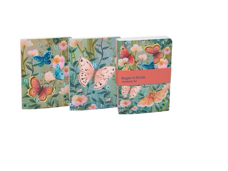 Roger La Borde – Butterfliess Set of 3 – A6 NoteBooks