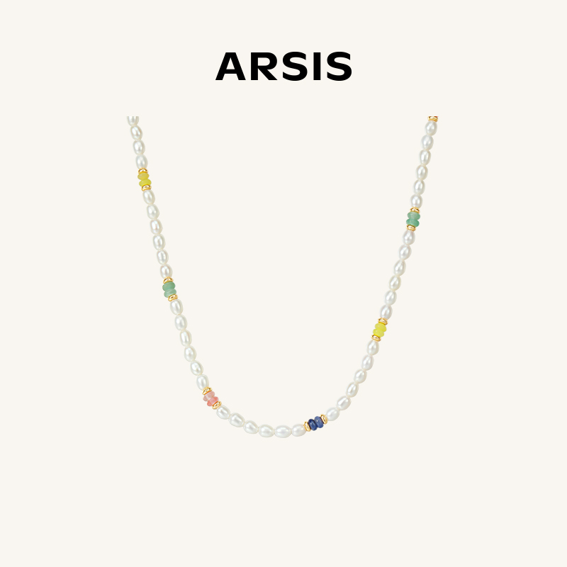 ARSIS – Pearl Natural Gemstone Multi-colored Necklace