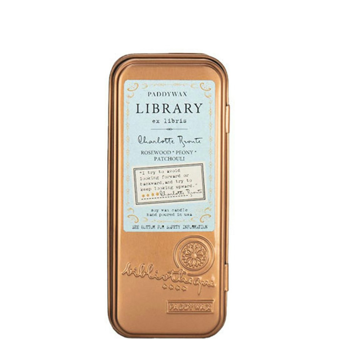 Paddywax Library Two Wick Travel Tin - Charlotte Bronte