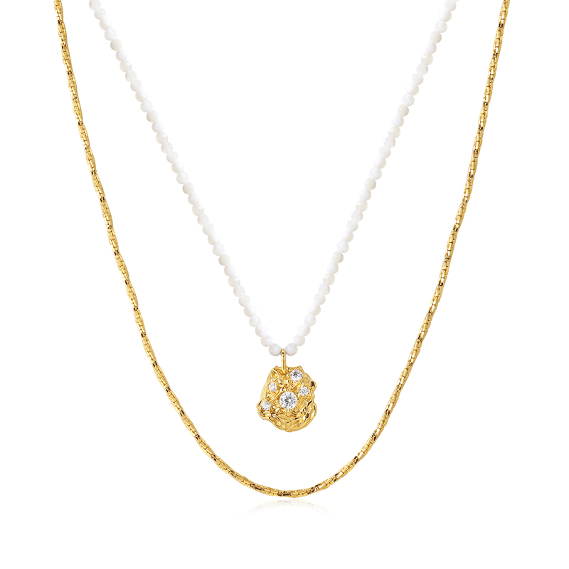 ARSIS – Mother of Pearl Pistil Twin Necklace