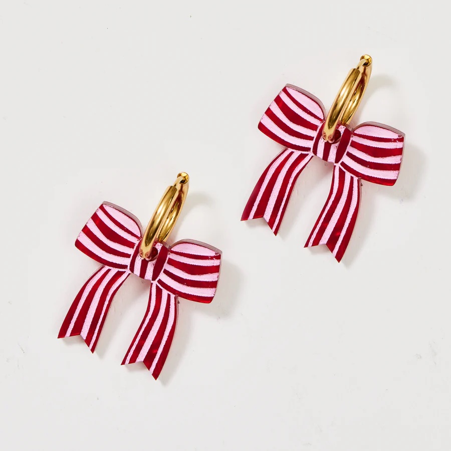 Martha Jean- BOW EARRINGS – RED