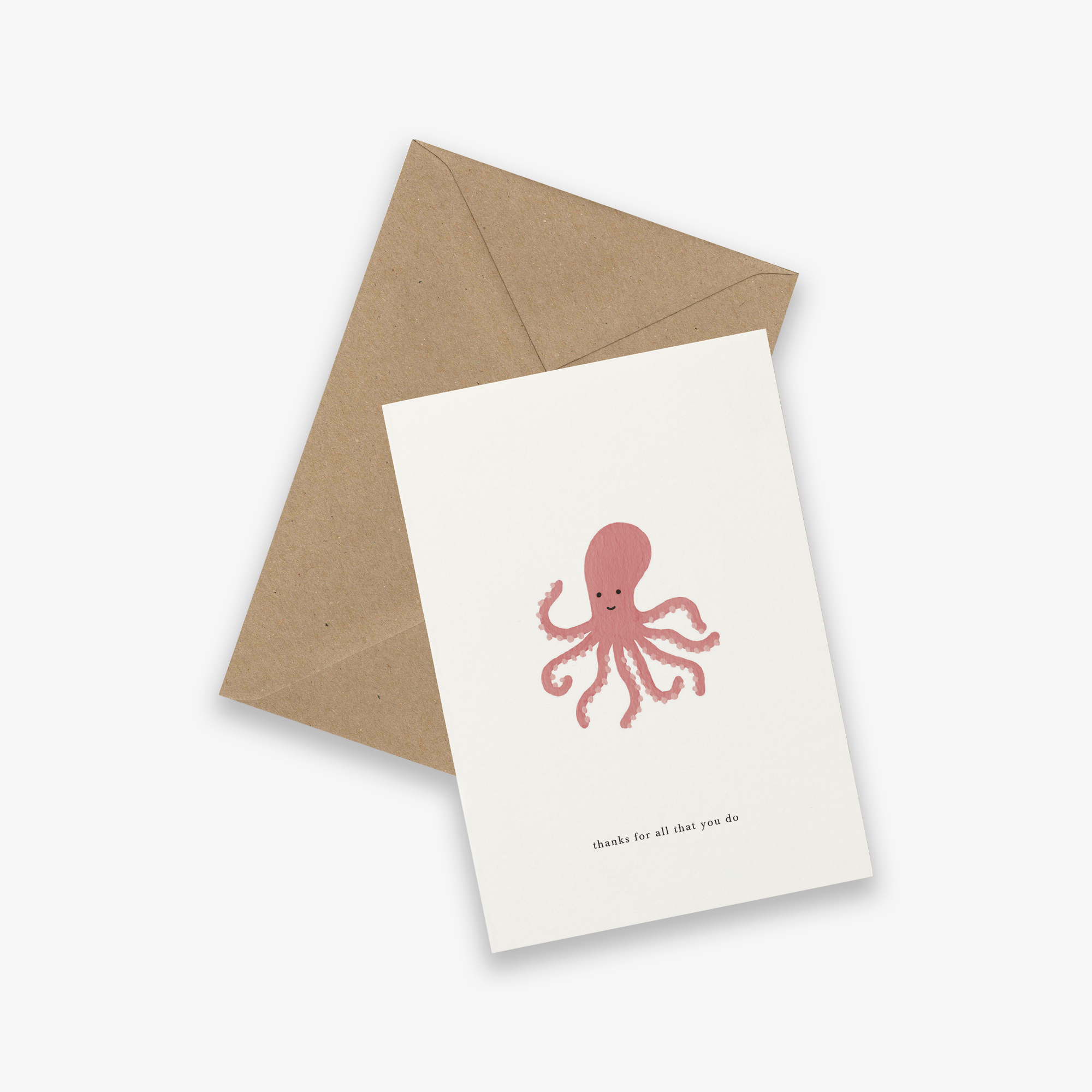 Kartotek Greeting Card – Octopus (thanks for all that you)