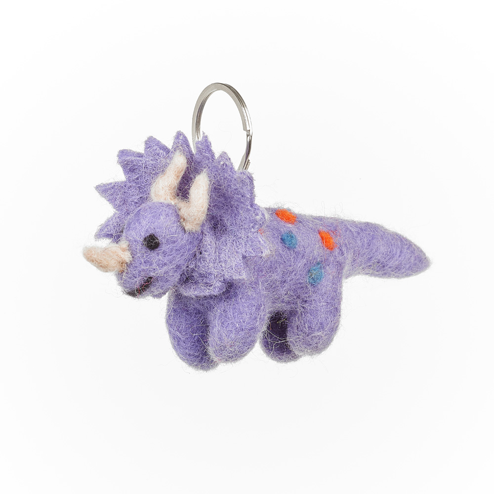 Felt so good – Handmade Felt Triceratops Keyring