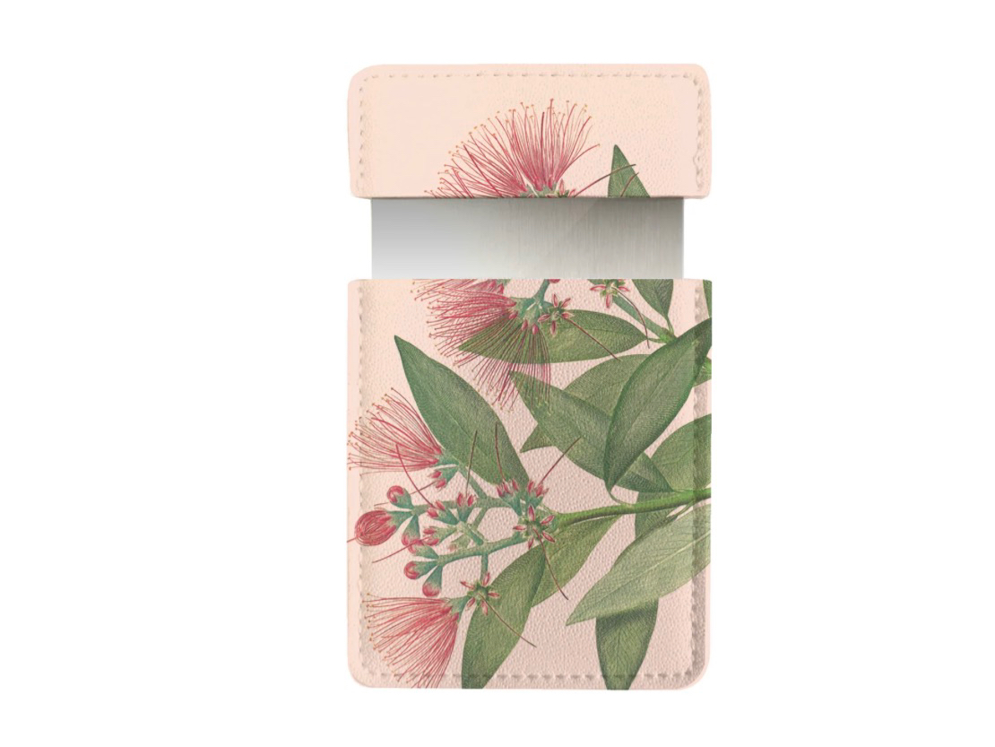 Vintage Botanical Pohutukawa Pocket Mirror