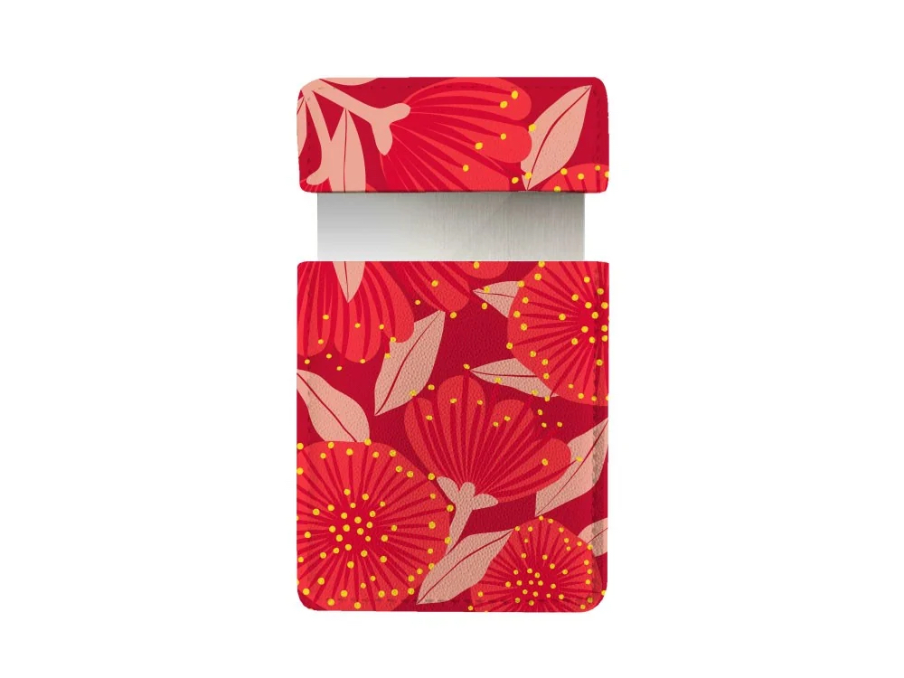 Bright Botanical Red Pohutukawa Pocket Mirror