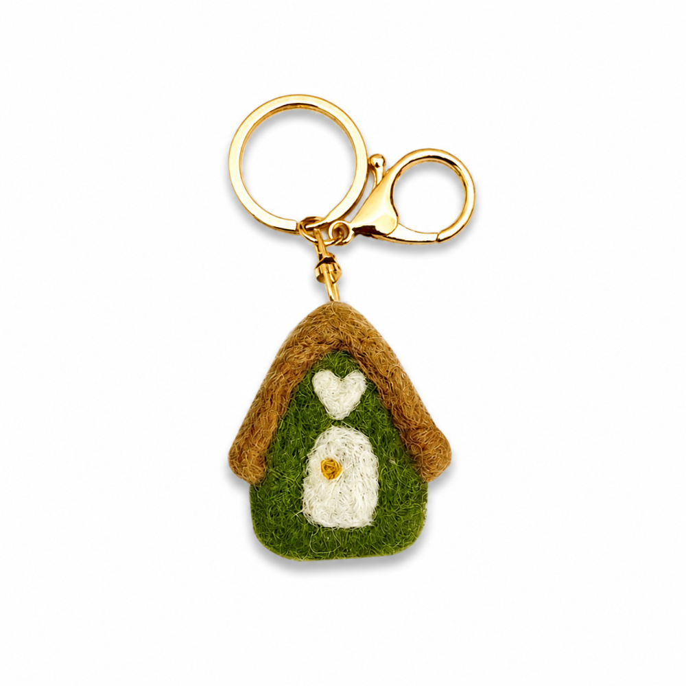 Home Dweller-Felt House Keychain – Green