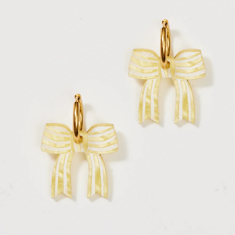 Martha Jean- BOW EARRINGS – BUTTER YELLOW