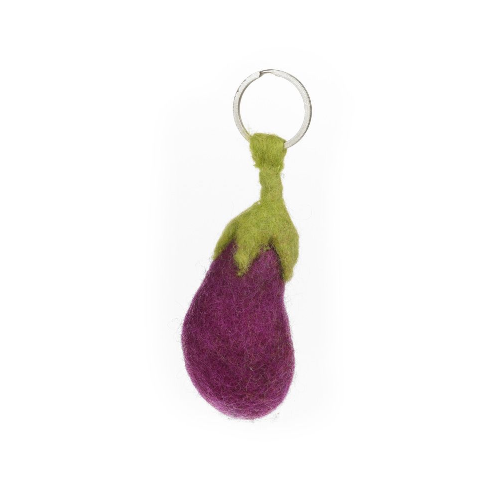 Felt so good – Handmade Felt Fair trade Aubergine Keyring