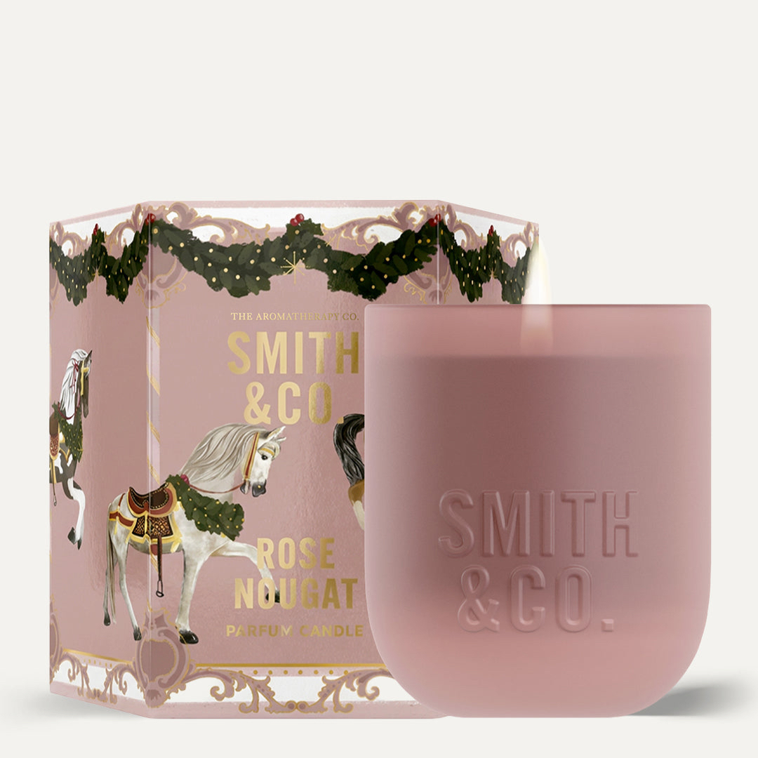 Smith & Co Festive Rose Nougat Candle 80g