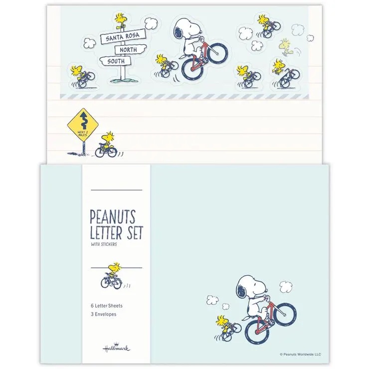 Hallmark Snoopy Peanuts Letter Set- Bicycle
