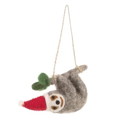 Handmade Felt Biodegradable Christmas Sloth Tree Hanging Decora…